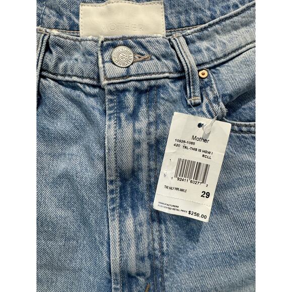 MOTHER The Half Pipe High Rise Ankle Wide Leg Barrel Jeans Blue  29 $258 - Picture 3 of 11